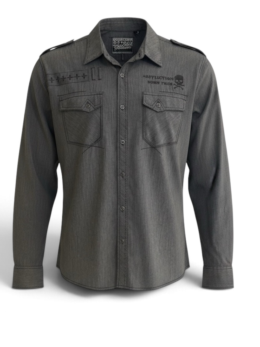Affliction Black Premium  Live Fast Button Front Men’s Size XL.